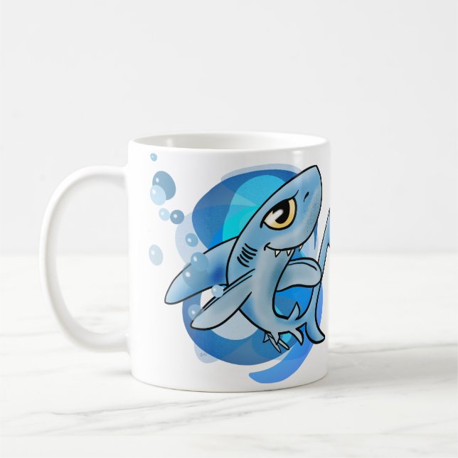 Toothy Grinning Shark Kaffemugg (Vänster)