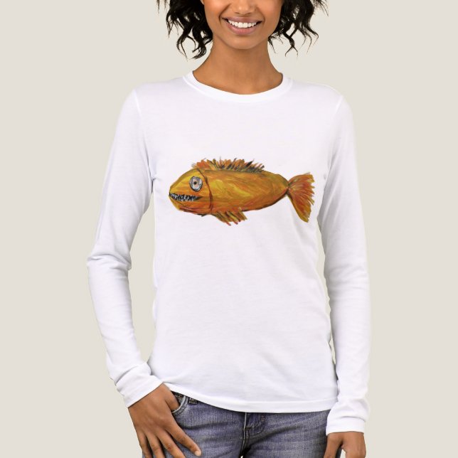 Toothy orange fish shirt t (Framsida)