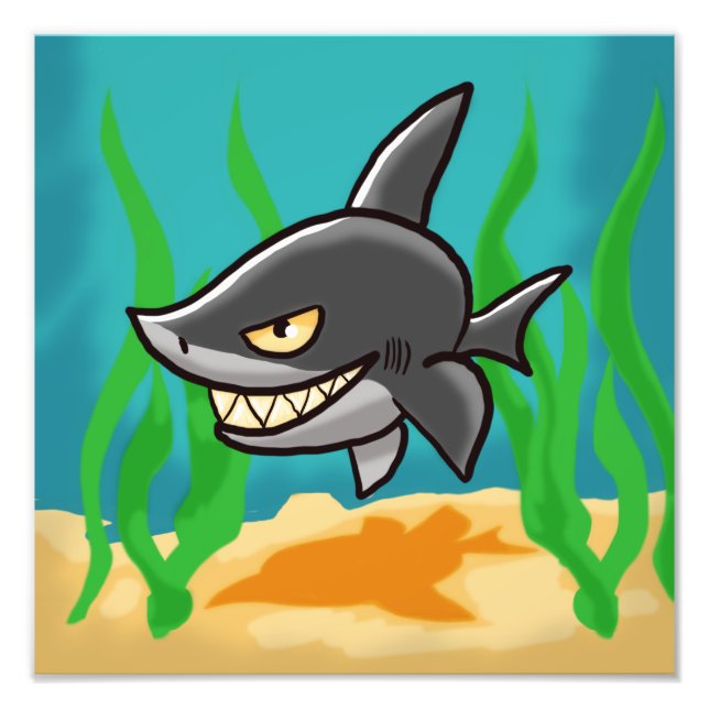 Toothy Shark Fototryck (Framsidan)