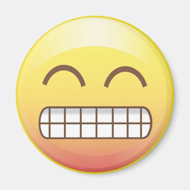 Toothy Smile Gult Emoji Magnet (Framsidan)