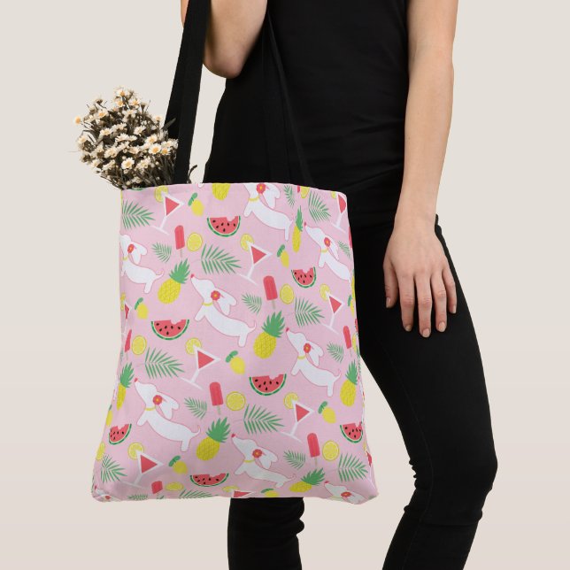 Tootie Fruktigare Dachshund Cutie Beach Bag Doxie Tygkasse (Närbild)