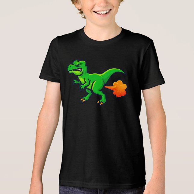 Tootin' T-Rex Rolig Dino Fart T Shirt (Framsida)