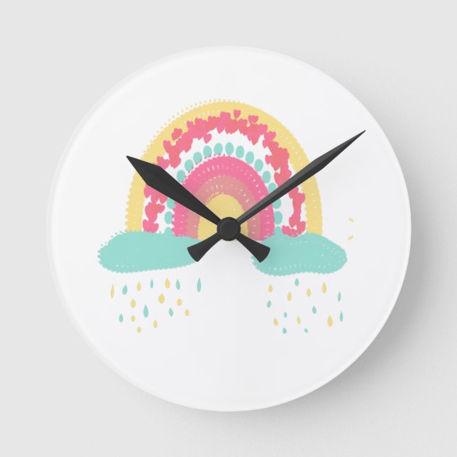 Tootsie Fruktig Rainbow Round Clock Rund Klocka (Framsida)
