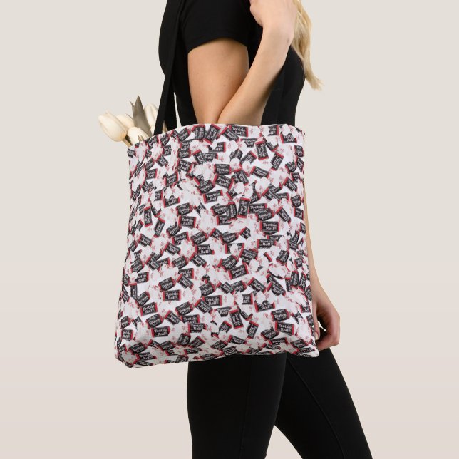 Tootsie Roll Tote Bag | Candy Print Trick-or-Treat Tygkasse (Närbild)