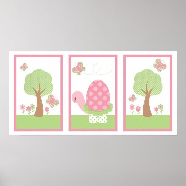 Tootsie Turtle Wall Print Rosa Poster (Framsidan)
