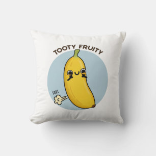 Tooty Fruktig Funny Banana Fruit Pun Kudde