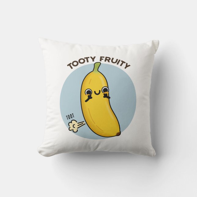 Tooty Fruktig Funny Banana Fruit Pun Kudde (Framsida)
