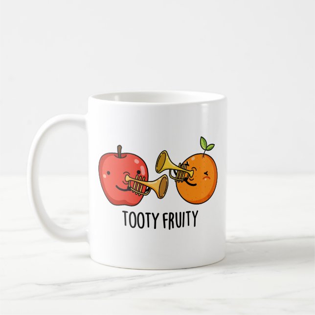 Tooty Fruktig Funny Fruit Musician Pun Kaffemugg (Vänster)