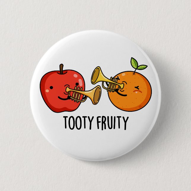 Tooty Fruktig Funny Fruit Musician Pun Knapp (Framsida)