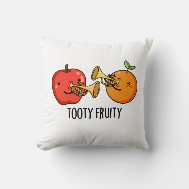 Tooty Fruktig Funny Fruit Musician Pun Kudde (Framsida)