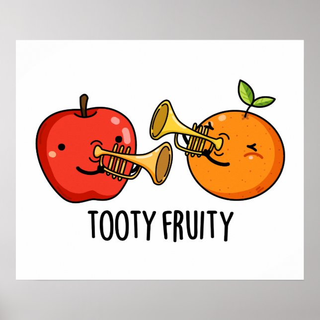 Tooty Fruktig Funny Fruit Musician Pun Poster (Framsidan)