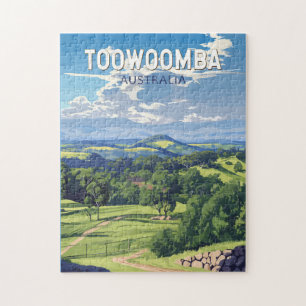 Toowoomba Australia Travel Art Vintage Pussel