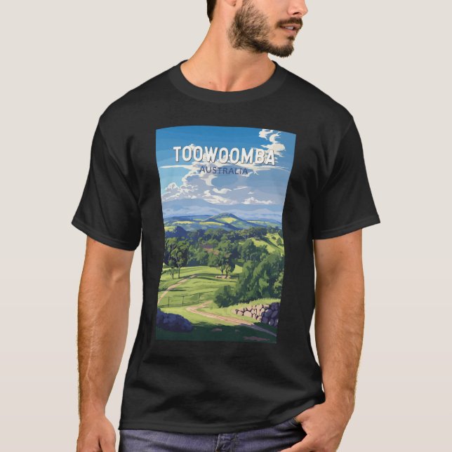 Toowoomba Australia Travel Art Vintage T Shirt (Framsida)