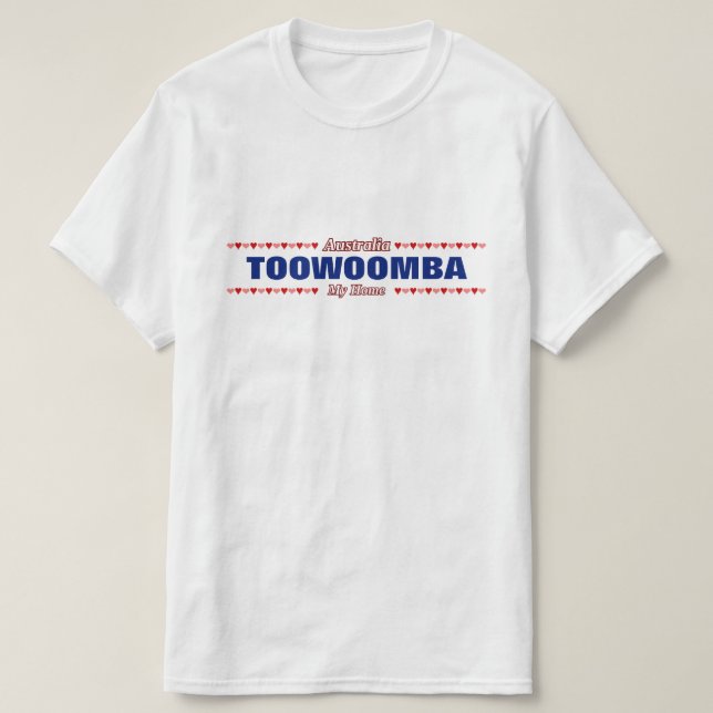 TOOWOOMBA - Mitt hem - Australien; Röda & rosa T-shirt (Design framsida)