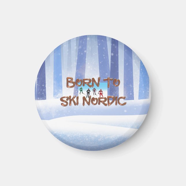 TOP Born to Ski Nordic Magnet (Framsidan)