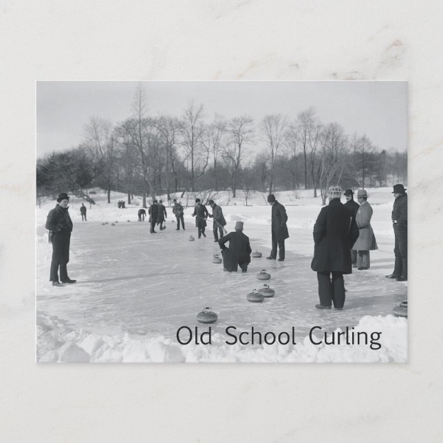 TOP Curling Old school Vykort (Framsida)