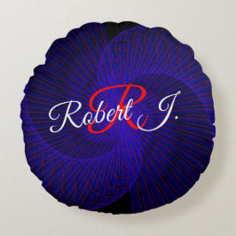 Top Down Dual Funnel Geometric Round Pillow Rund Kudde