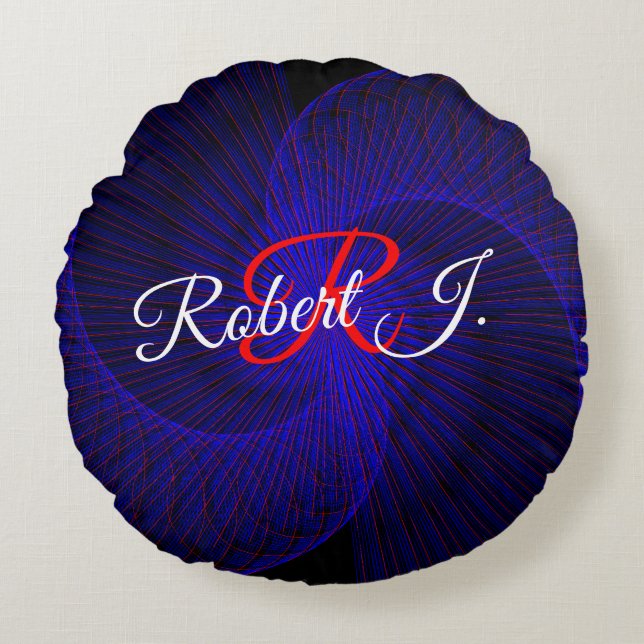 Top Down Dual Funnel Geometric Round Pillow Rund Kudde (Framsidan)