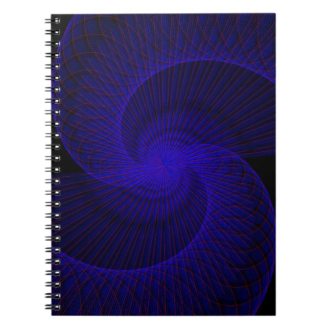 Top Down Dual Funnel Geometric Spiral Notebook Anteckningsbok (Framsidan)