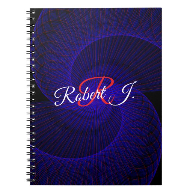 Top Down Dual Funnel Geometric Spiral Notebook Anteckningsbok (Framsidan)