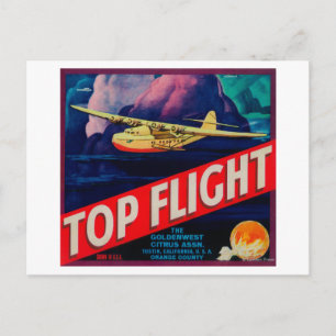 Top Flight Orange LabelTustin, CA Vykort