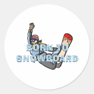 TOP Född att Snowboard Runt Klistermärke