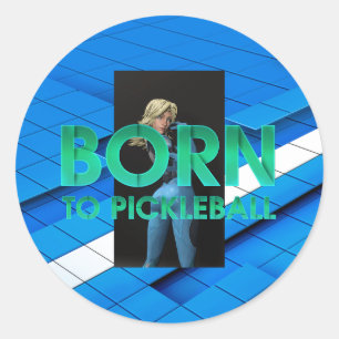 TOP Född till Pickleball Runt Klistermärke