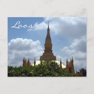 top golden stupa laos vykort