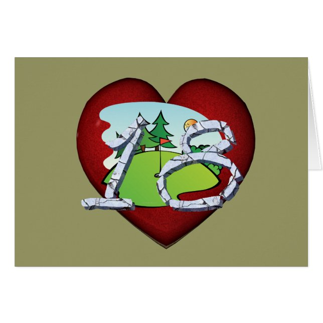 TOP Golf 18 Hälsningskort (Framsidan Horizontal)