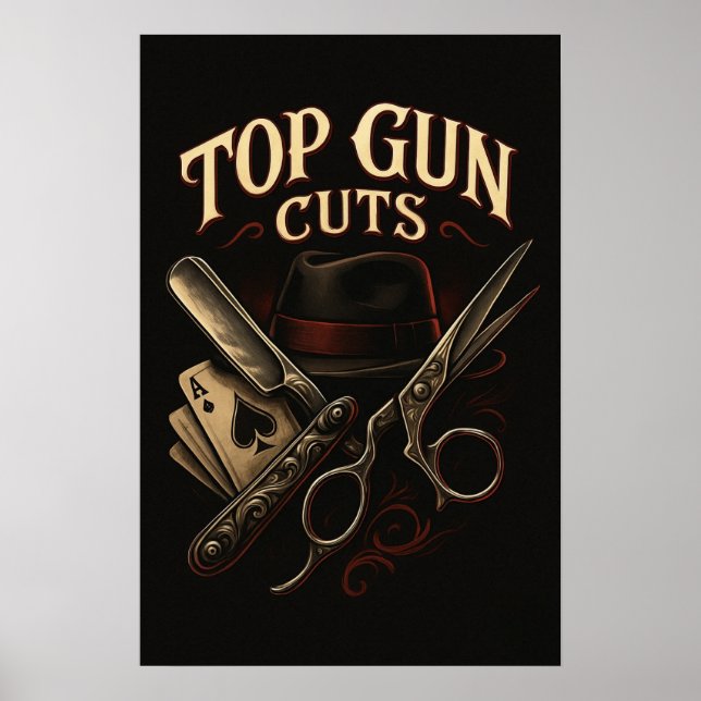 Top Gun Cuts Gangsterlogotyp Poster (Framsidan)