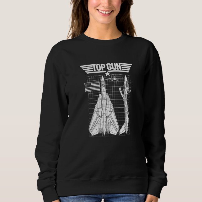 Top Gun F 14 Tomcat Ritningar   T Shirt (Framsida)