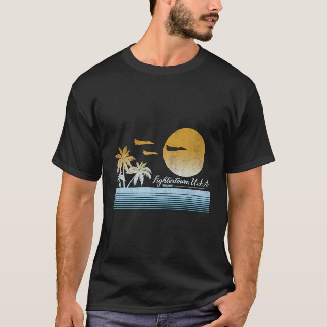 Top Gun Fightertown Usa Sunset T Shirt (Framsida)
