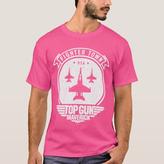 Top Gun Maverick Fighter Town Usa Jet Logotyp T Shirt (Framsida)