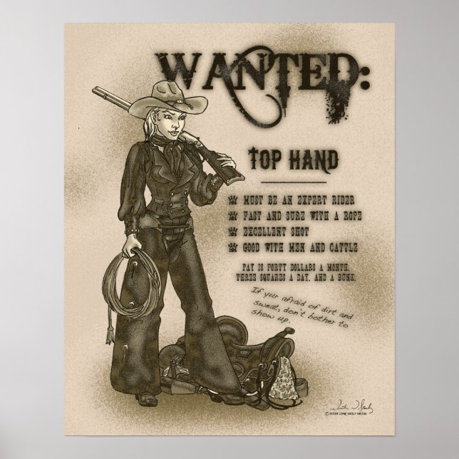 Top Hand Cowgirl Poster (Framsidan)