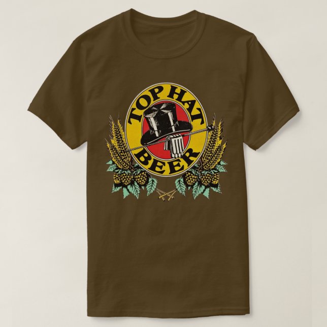 Top hat Beer Retro Defunct Breweriana T Shirt (Design framsida)