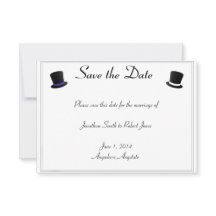 Top hat Bow Ties Blue Gay Bröllop spara datum