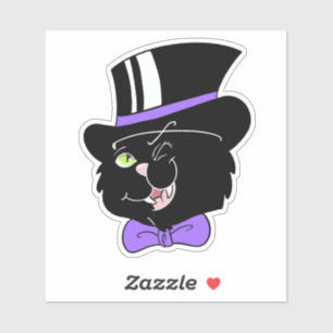 Top hat Cat Sticker Klistermärken