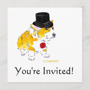 Top Hat Corgi-inbjudningar Inbjudningar