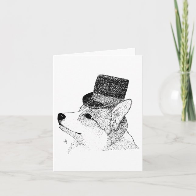 Top hat Corgi Kort (Framsida)