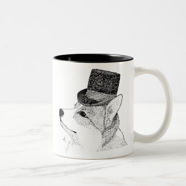 Top hat Corgi Två-Tonad Mugg (Höger)
