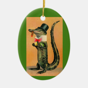 Top hat Gator Julgransprydnad Keramik