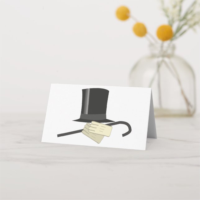 Top hat Käpp Placeringskort (Framsida)