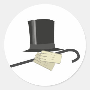 Top hat Käpp Runt Klistermärke