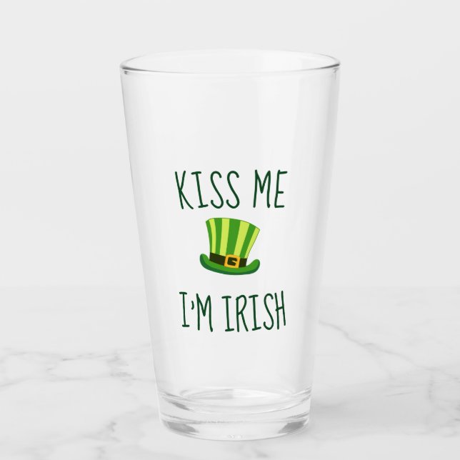 Top hat Kiss Me Im Irish Glaskopp (Framsida)