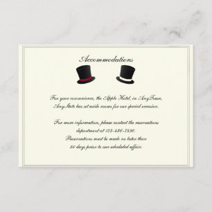 Top hat och Bow Ties Gay Bröllop Infoga Inbjudningar