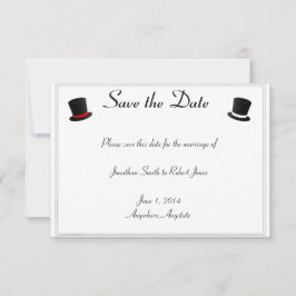 Top hat och Bow Ties Gay Bröllop spara datum Datumet