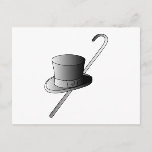 top hat och Käpp Vykort