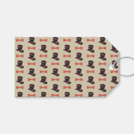 Top hat och märkre för gåva med buggstift presentetikett