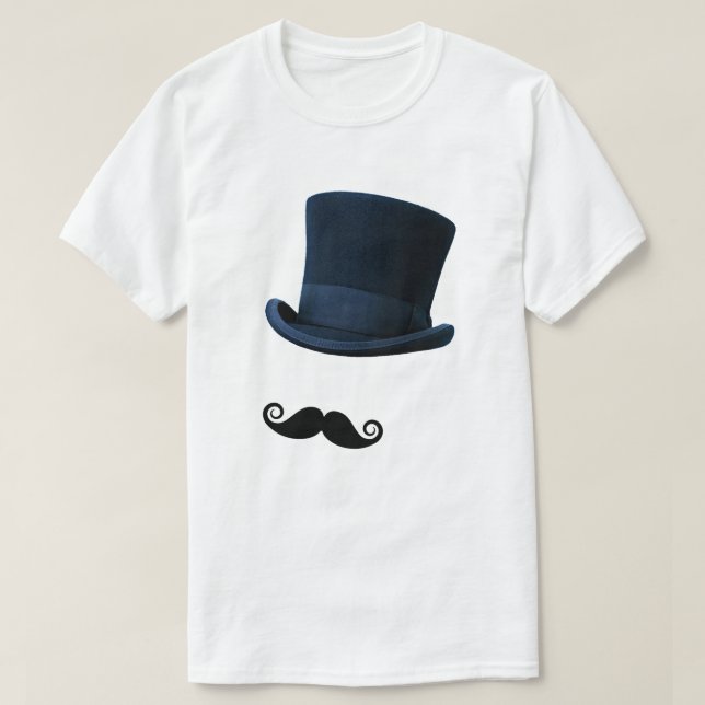 Top hat och Mustache T Shirt (Design framsida)