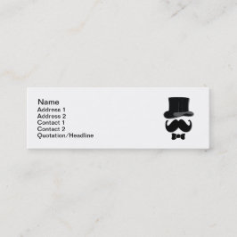 Top hat och mustasch mini visitkort